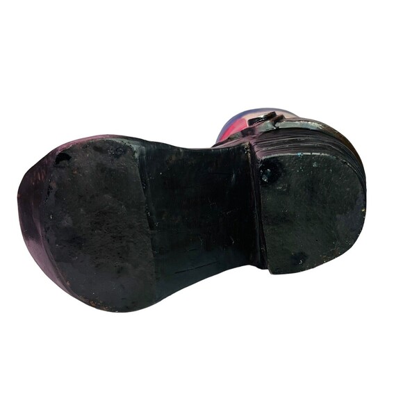 Texas Flag Boot Flower Vase Rustic Weathered Look Hand Painted Horseshoe Star 9” - Picture 4 of 11